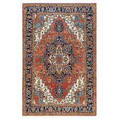 Traditional Serapi Hand Knotted Wool Red Area Rug
