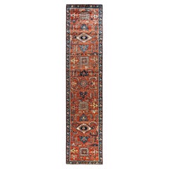 Traditional Serapi Hand Knotted Wool Red Runner 2' 7" x 11' 6"