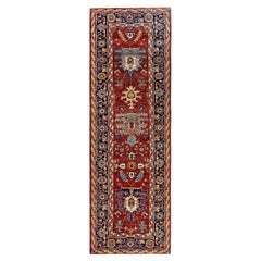 Traditional Serapi Hand Knotted Wool Red Runner 2' 7" x 7' 11"