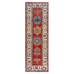 Traditional Serapi Hand Knotted Wool Red Runner 2' 7" x 7' 11"