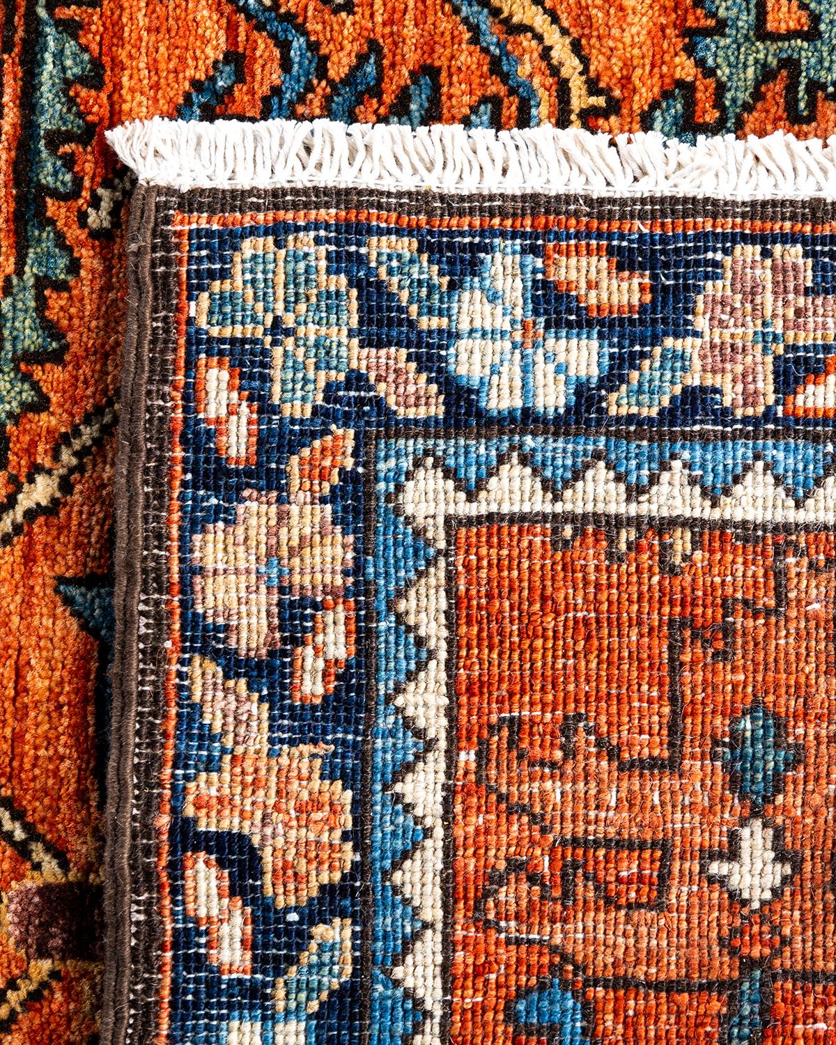 XXIe siècle et contemporain Tapis traditionnel Serapi rouge noué à la main 2' 7