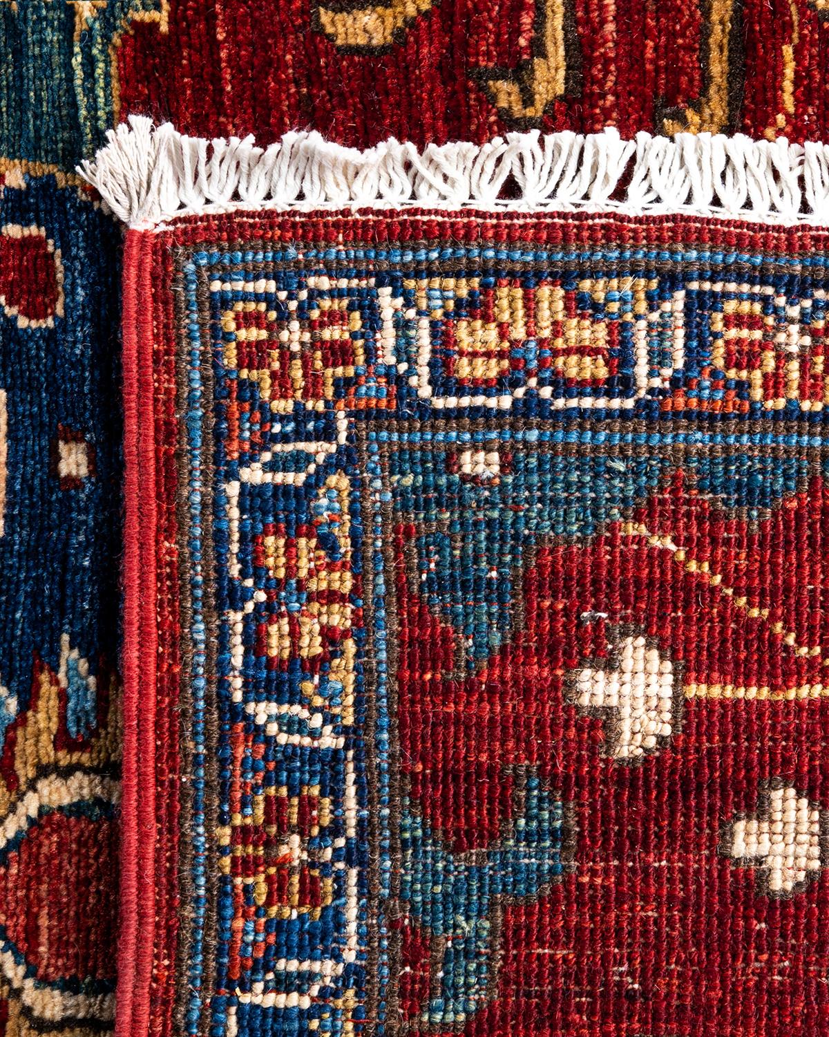 XXIe siècle et contemporain Tapis de couloir traditionnel Serapi rouge noué à la main 2' 8