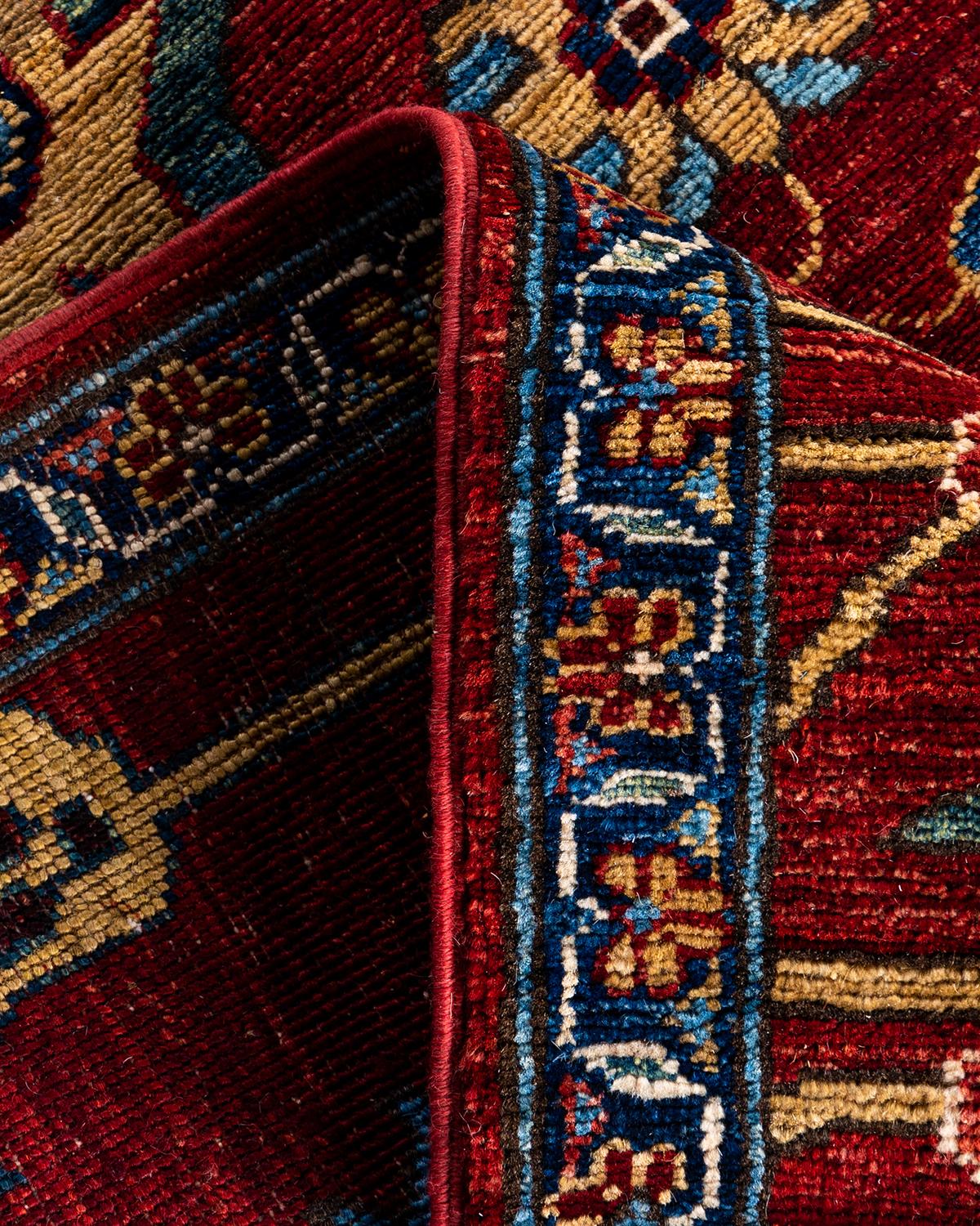 Laine Tapis de couloir traditionnel Serapi rouge noué à la main 2' 8