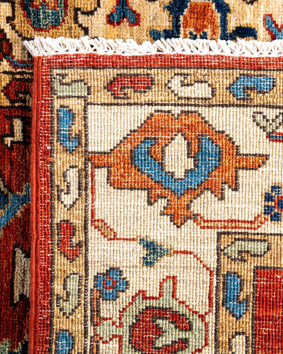 XXIe siècle et contemporain Tapis de couloir traditionnel Serapi rouge noué à la main 2' 9
