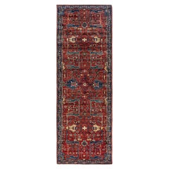 Traditional Serapi Hand Knotted Wool Red Runner 2' 9" x 7' 11"