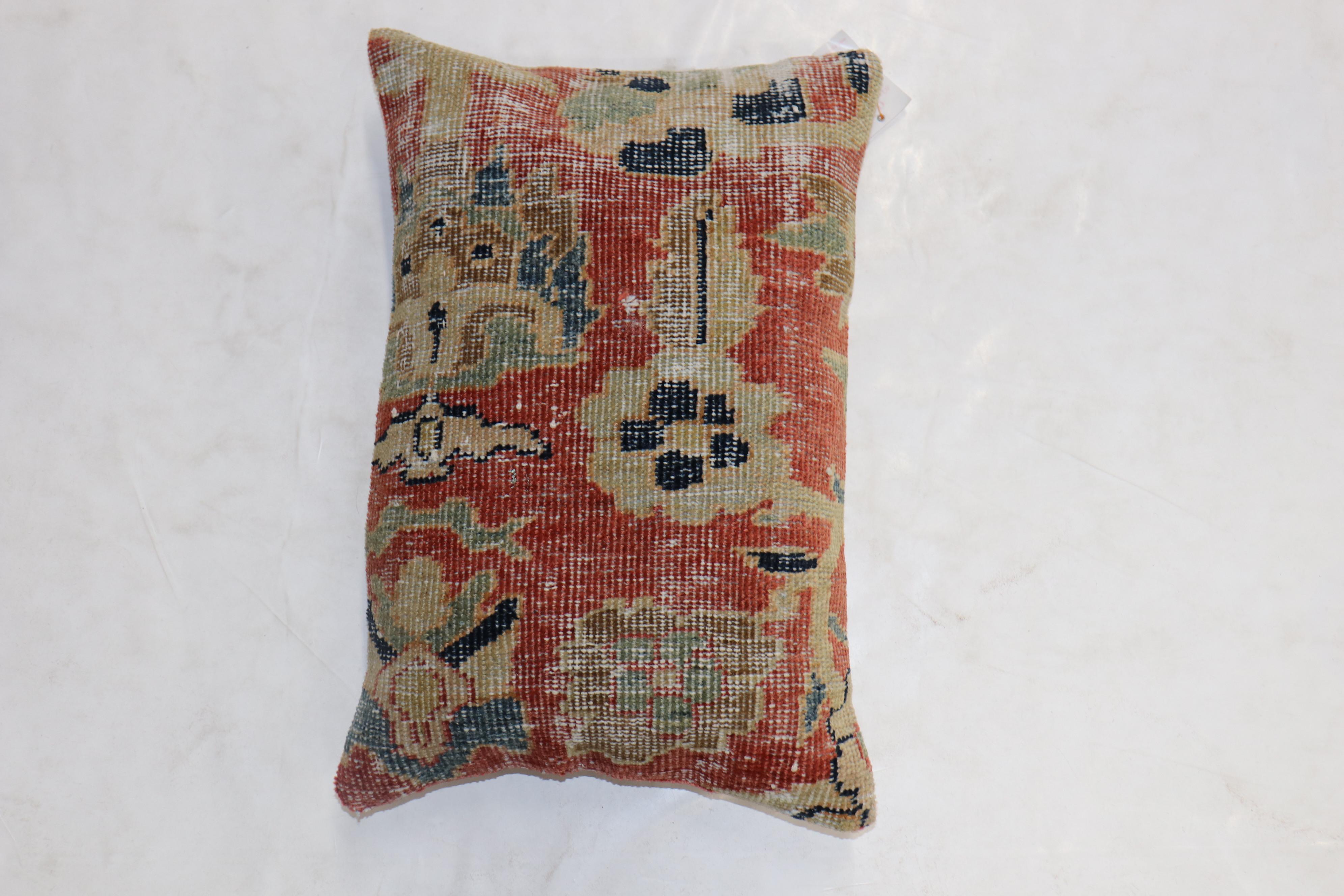 Set of pillows made from a 19th century terracotta color traditional Persian Mahal rug.
Measuring: 16