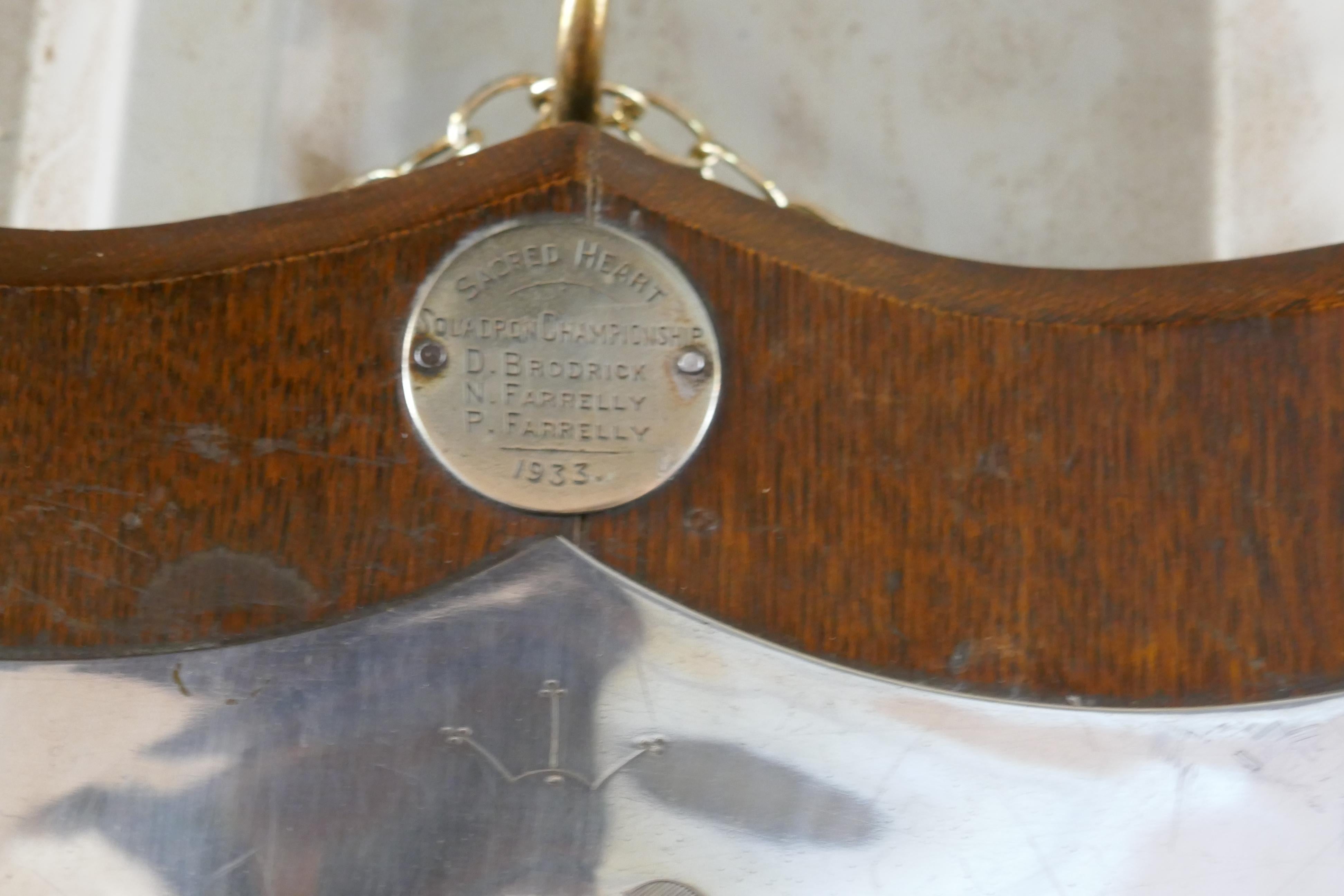 Mid-20th Century Traditional Shield Swimming Trophy For Sale