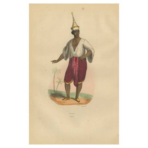 Traditional Siamese Attire: A 19th Century Ethnographic Portrait from Thailand