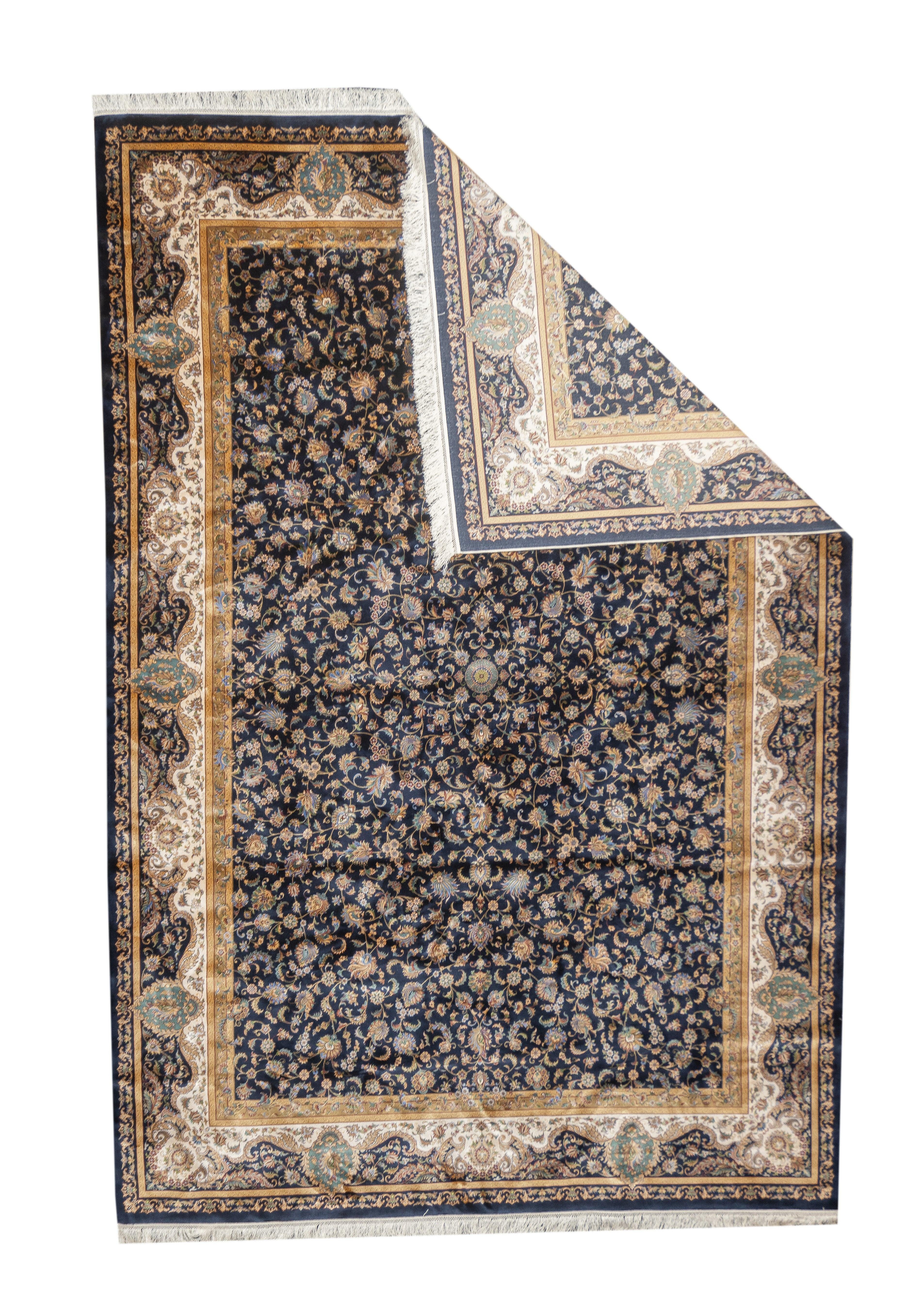Tappeto tradizionale in seta dal design persiano 6'4