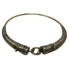 Traditional Silver Torque Necklace Chocker from Rajasthan India