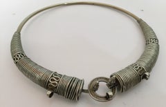 Traditional Silver Torque Necklace Chocker from Rajasthan India