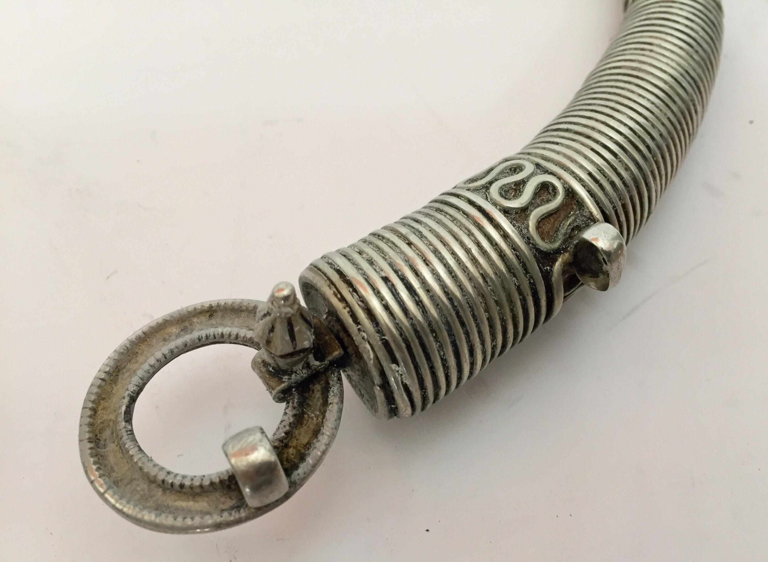 Traditional Silver Torque Necklace Chocker from Rajasthan India For Sale 3