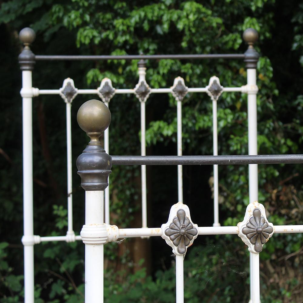Cast Traditional Single Victorian Brass and Iron Antique Bed MS75