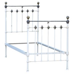 Traditional Single Victorian Brass and Iron Antique Bed MS75