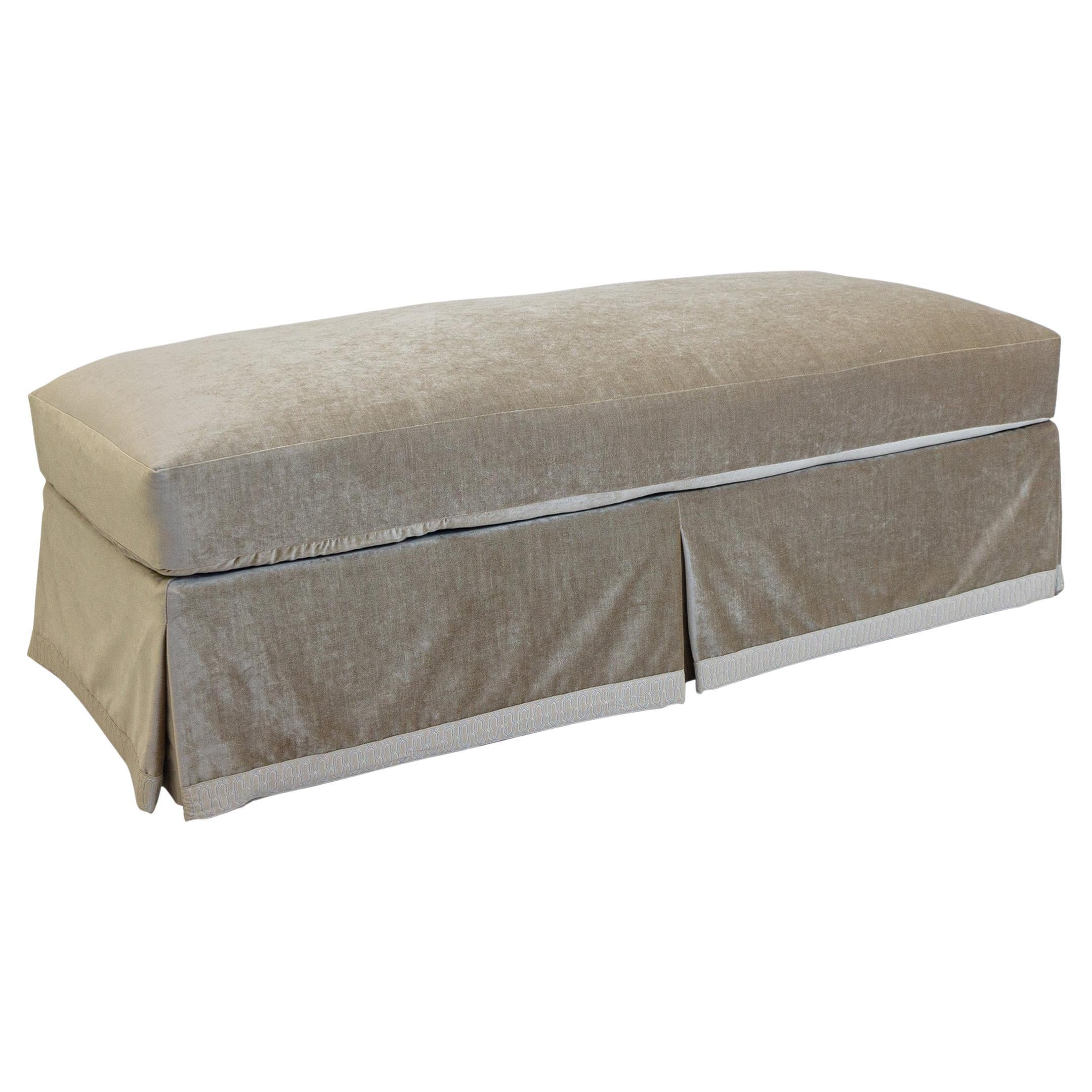 Traditional Skirted Ottoman / Bench, Customizable For Sale