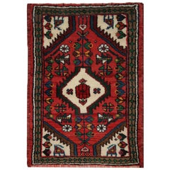 Traditional Small Vintage Red Rug Door Mat Oriental Wool Carpet