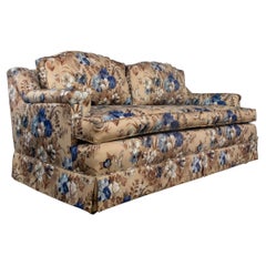 Traditional Sofa or Loveseat with Floral Chintz Fabric and Brass Ball Casters
