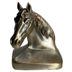 Vintage Traditional Solid Bronze Brass Horse Bookend