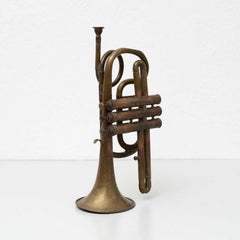 Traditional Spanish Brass Trumpet, Mid-Century Modern, Spain, 1960