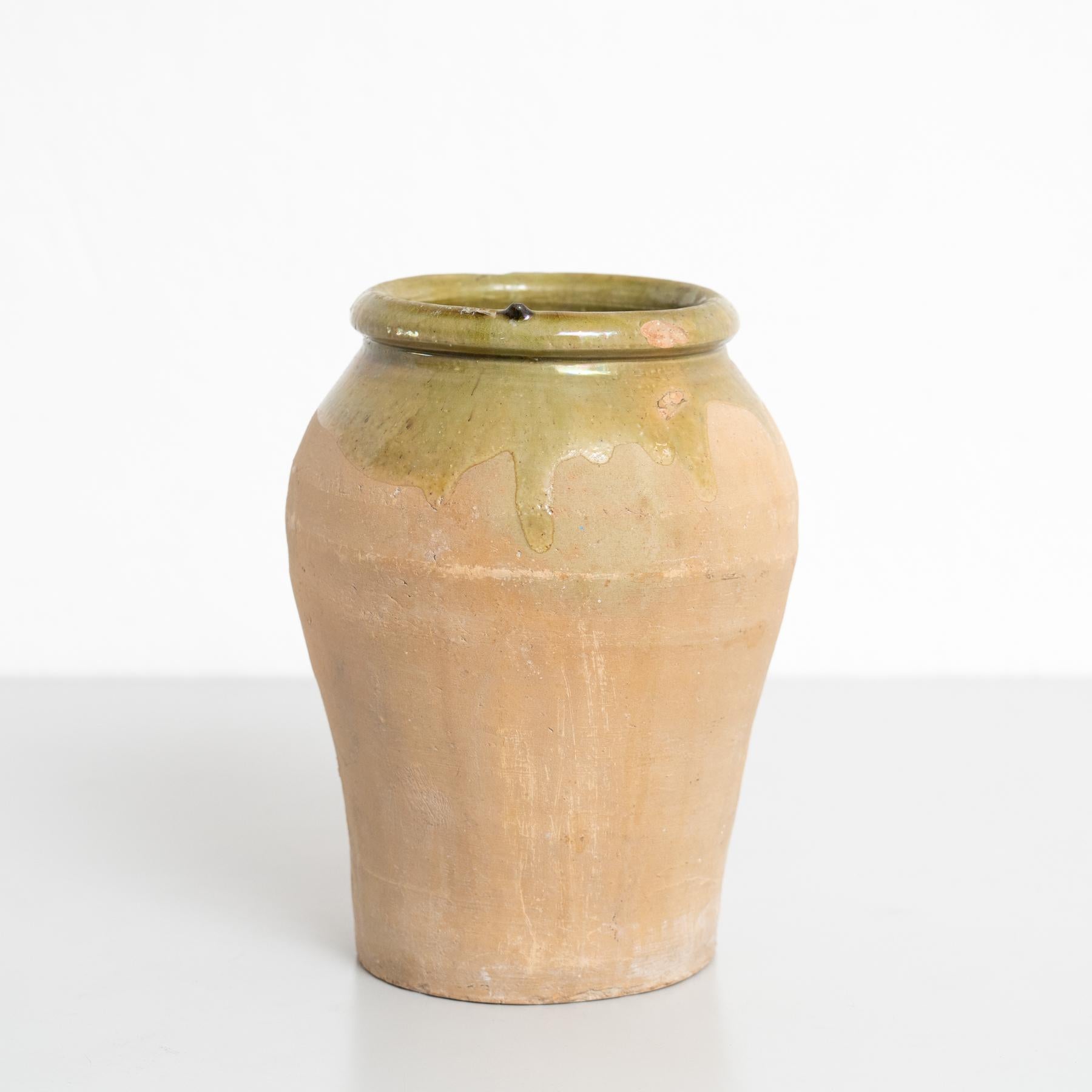 Rustikale spanische Keramikvase, um 1960 (Moderne der Mitte des Jahrhunderts) im Angebot