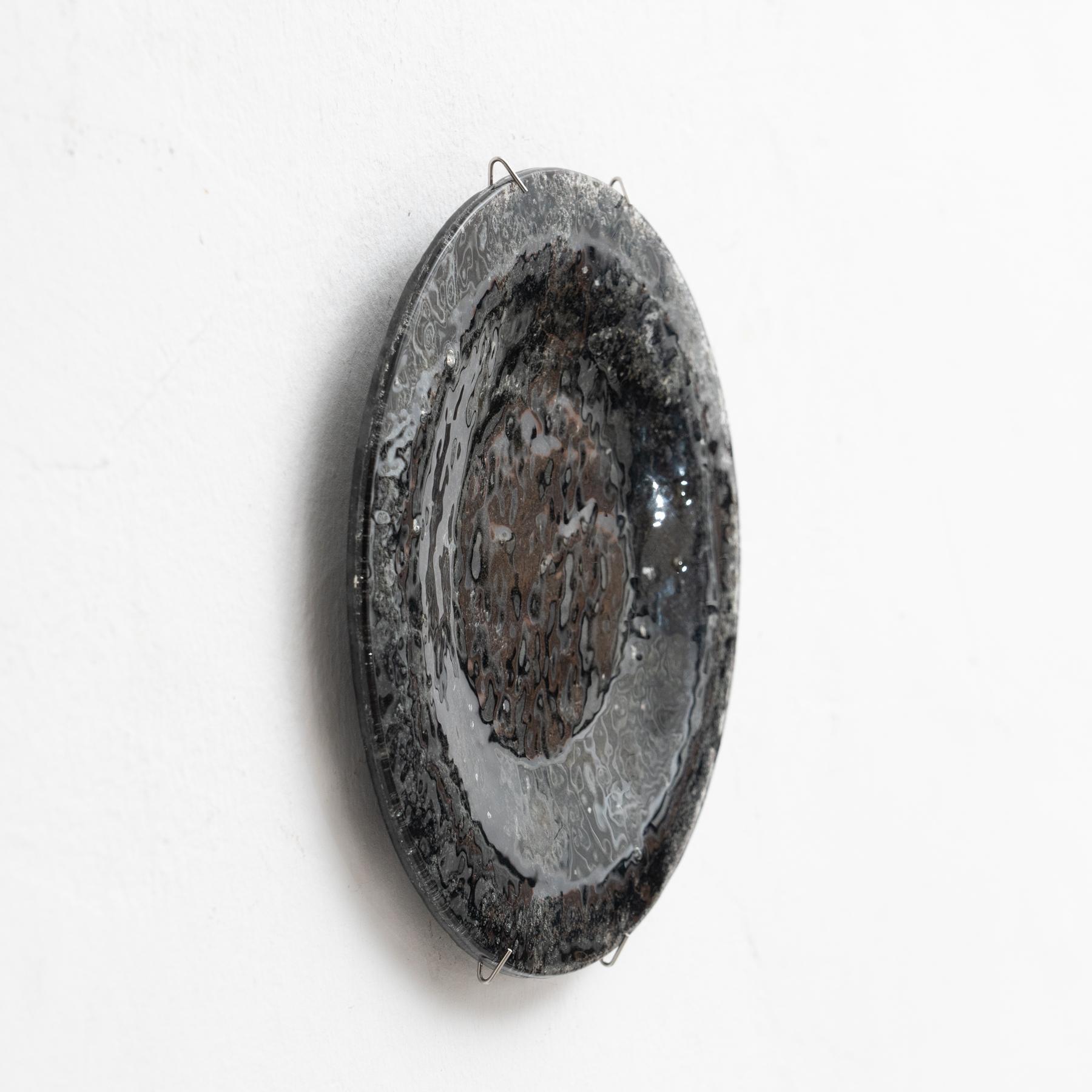 Mid-20th Century Traditional Spanish Decorative Glass Plate, circa 1960 For Sale