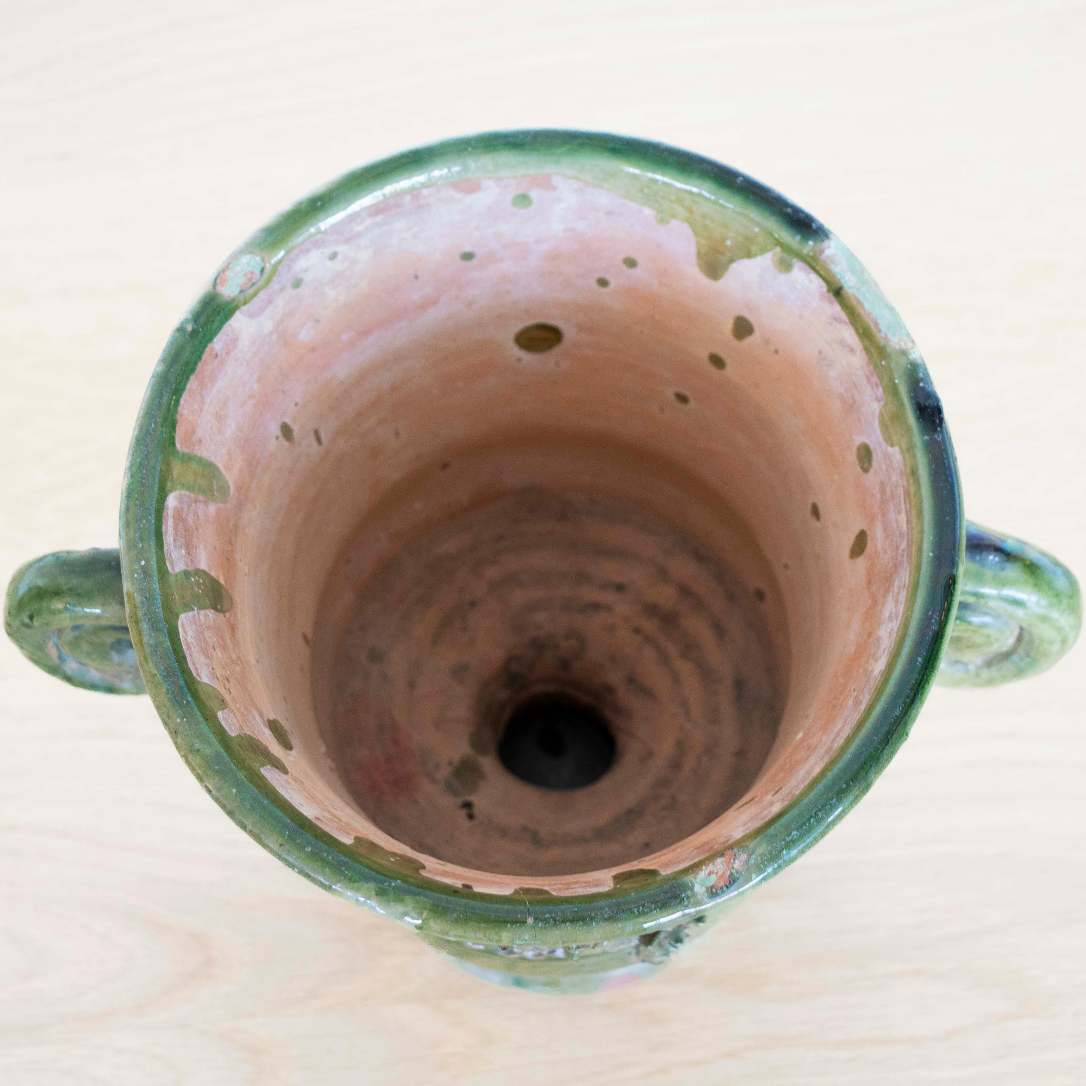 Traditional Spanish Green Ceramic Pot 6