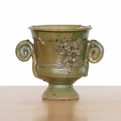 Traditional Spanish Green Ceramic Pot