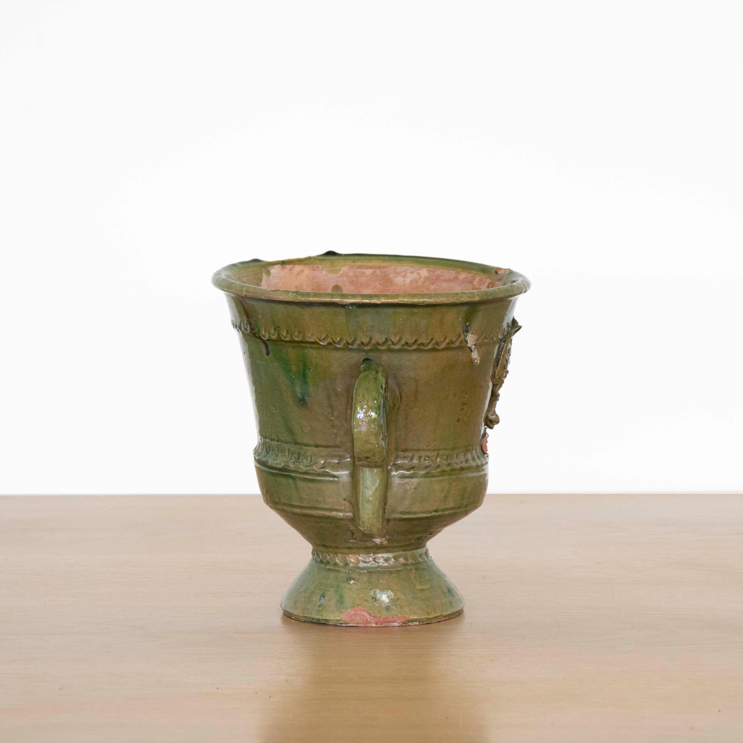 Traditional Spanish Green Ceramic Pot 1
