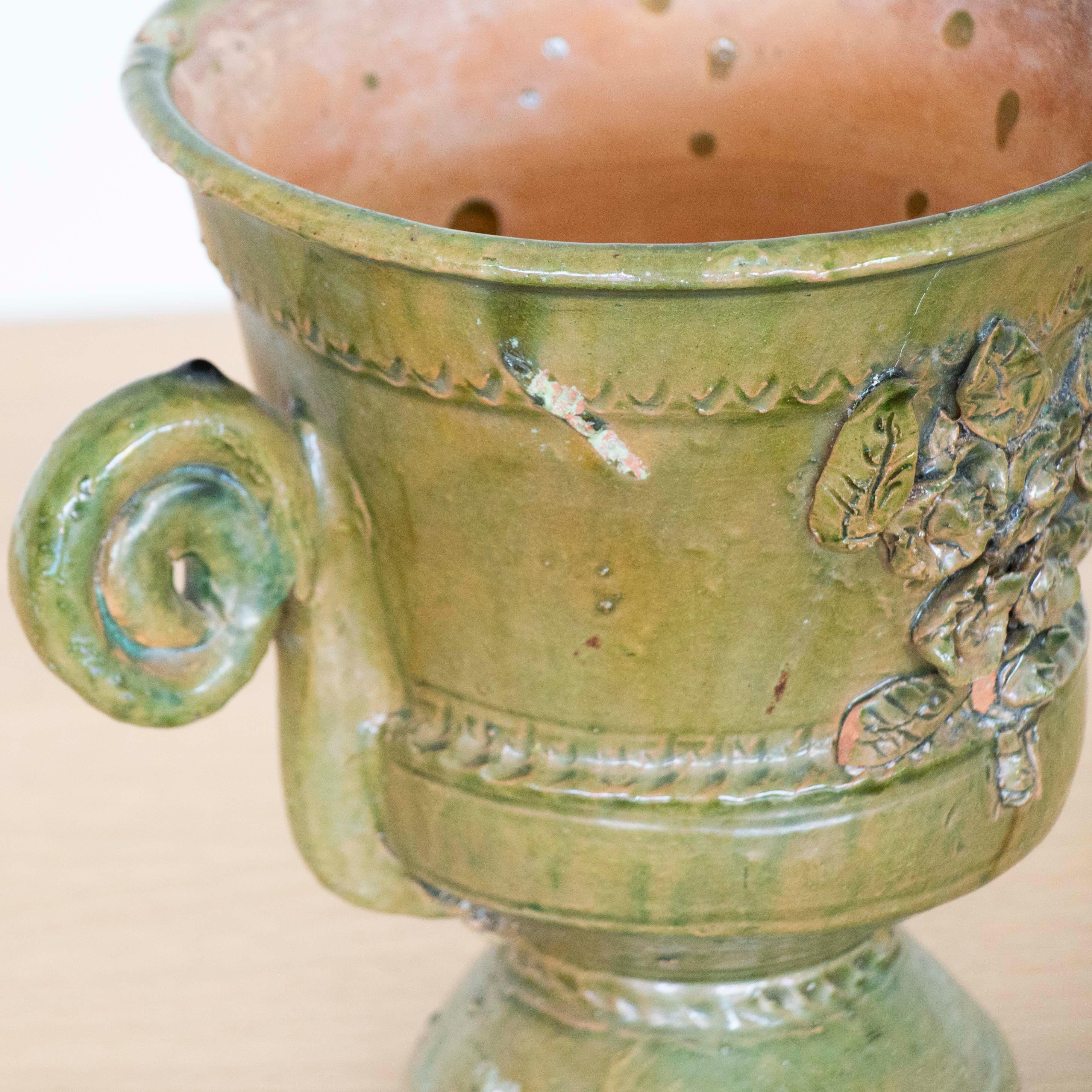 Traditional Spanish Green Ceramic Pot 3