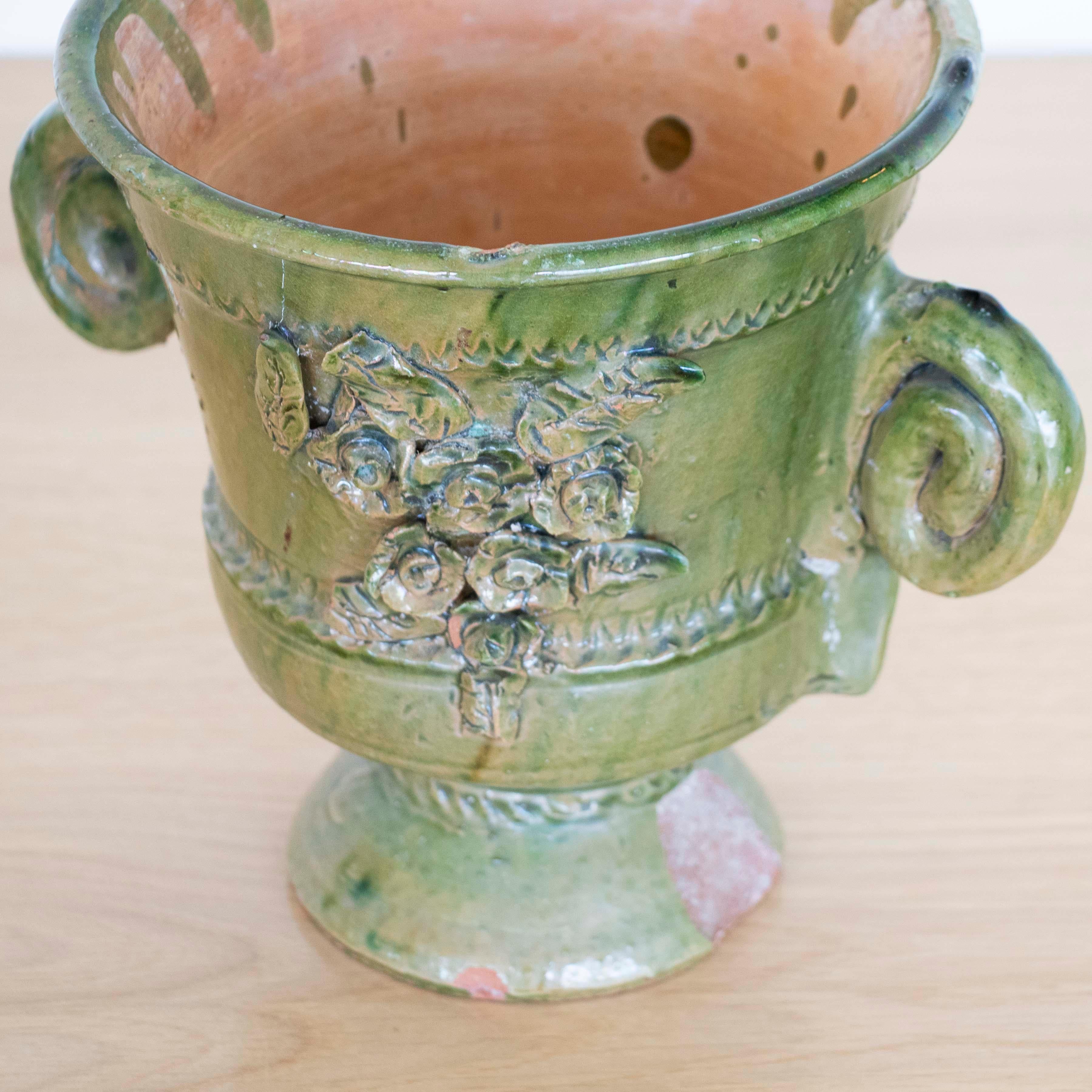 Traditional Spanish Green Ceramic Pot 4