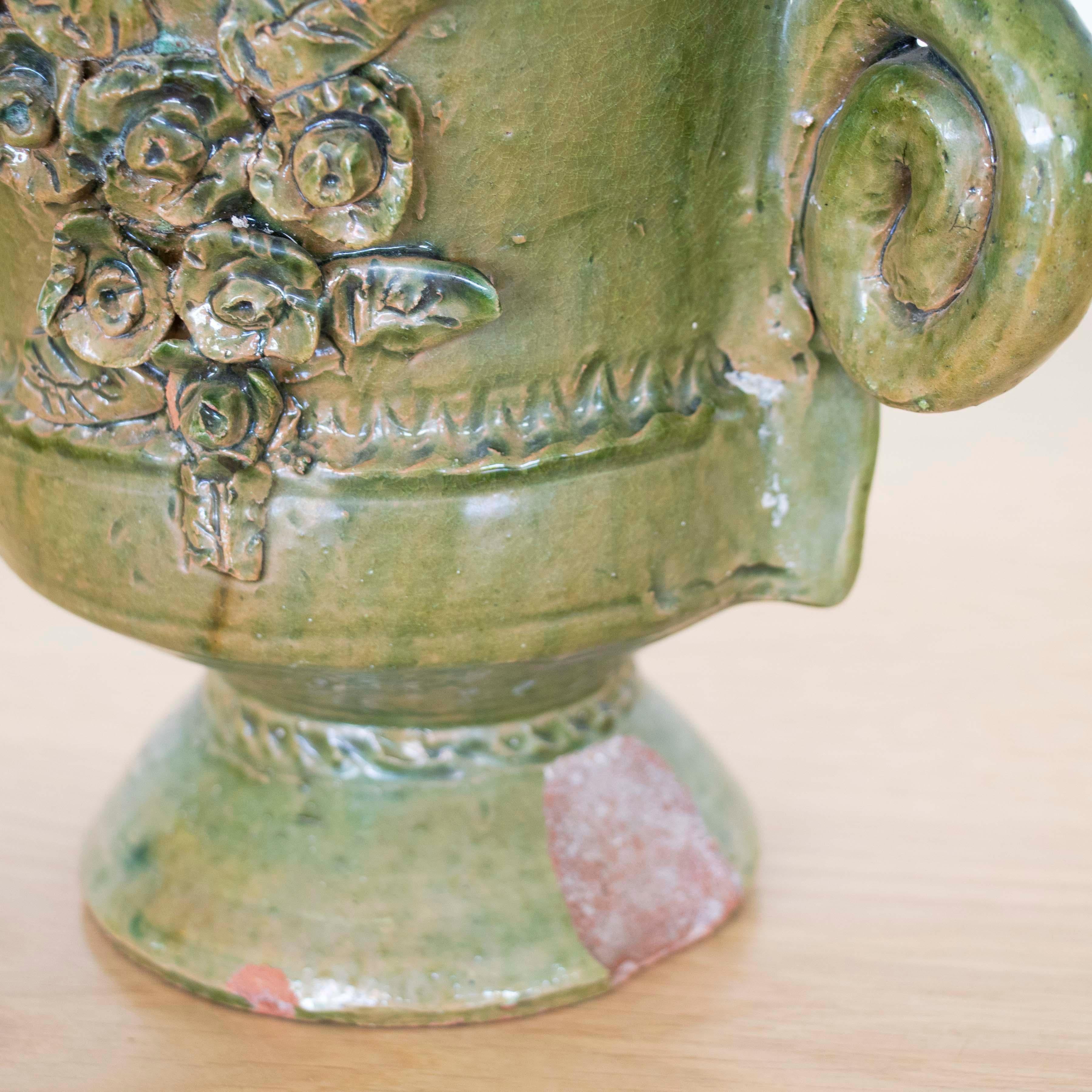 Traditional Spanish Green Ceramic Pot 5