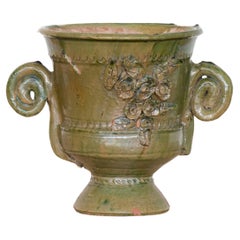 Traditional Spanish Green Ceramic Pot