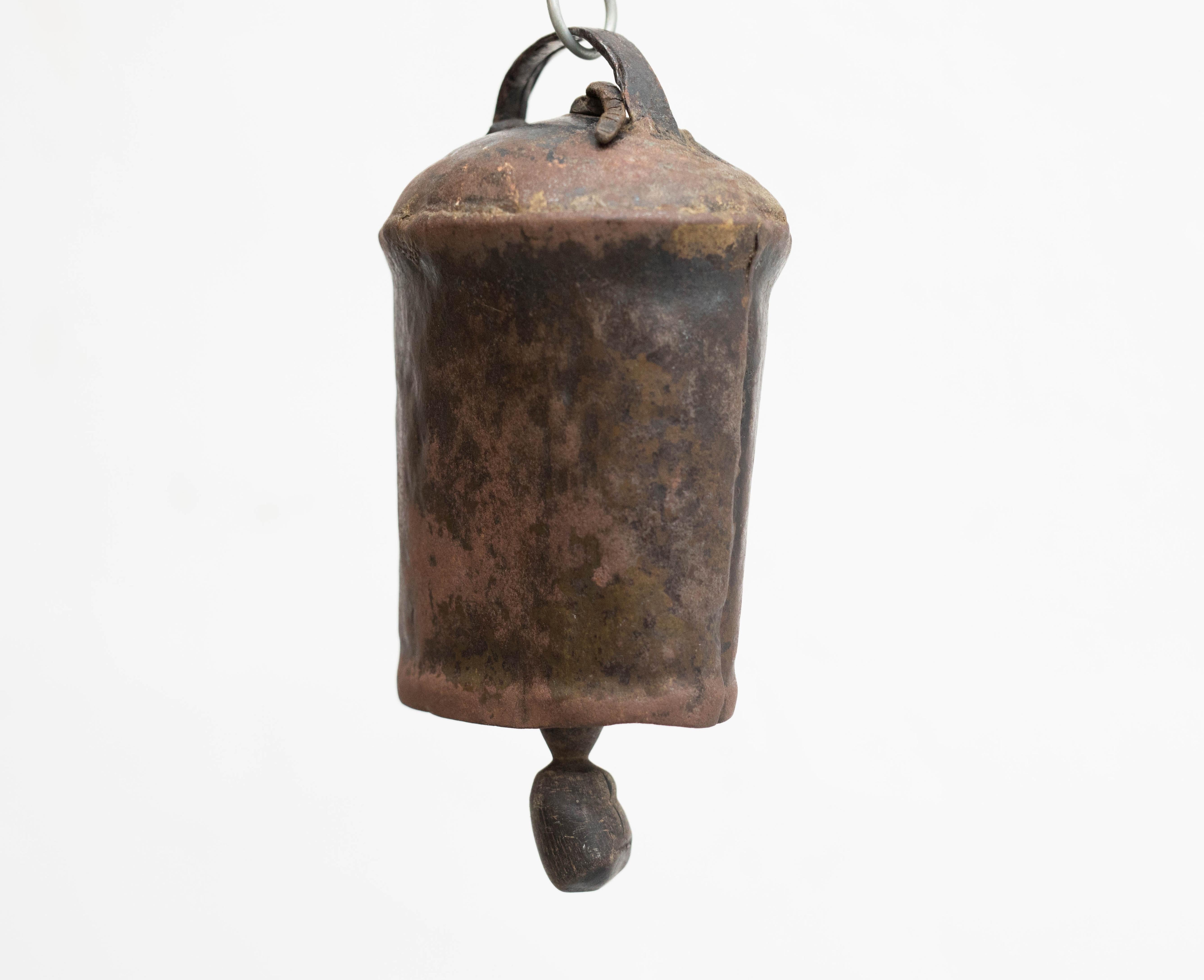 Traditional Spanish Rustic Bronze Cow Bell, circa 1940  2