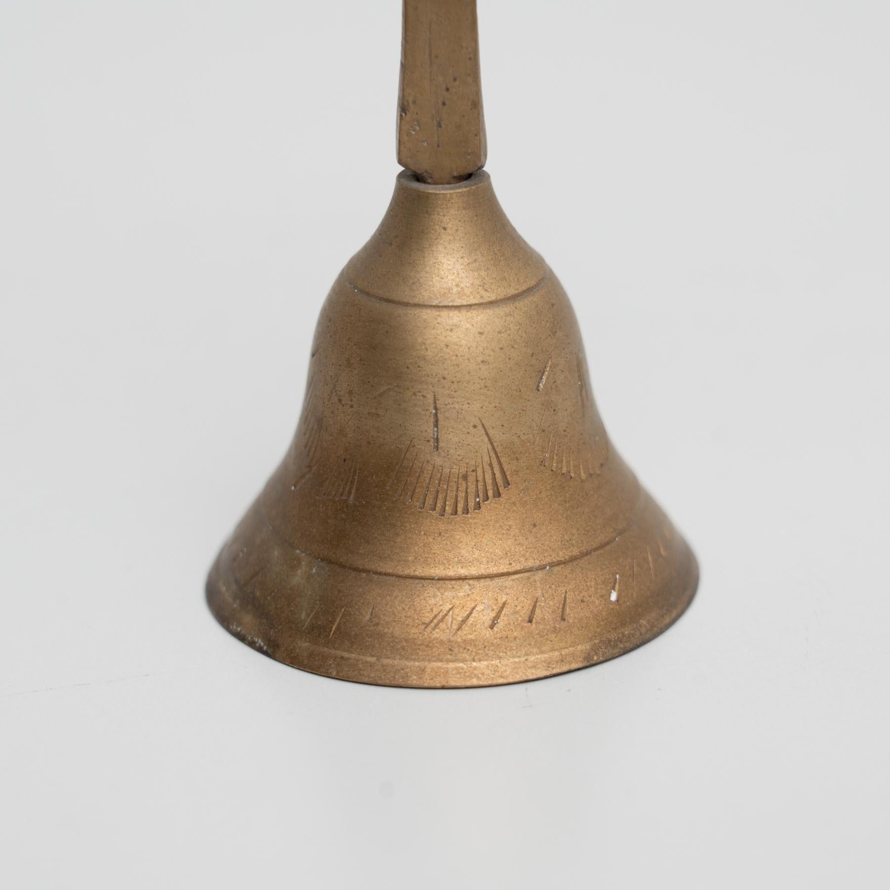 European Traditional Spanish Rustic Bronze Hand Bell Bottle Opener, circa 1950 For Sale