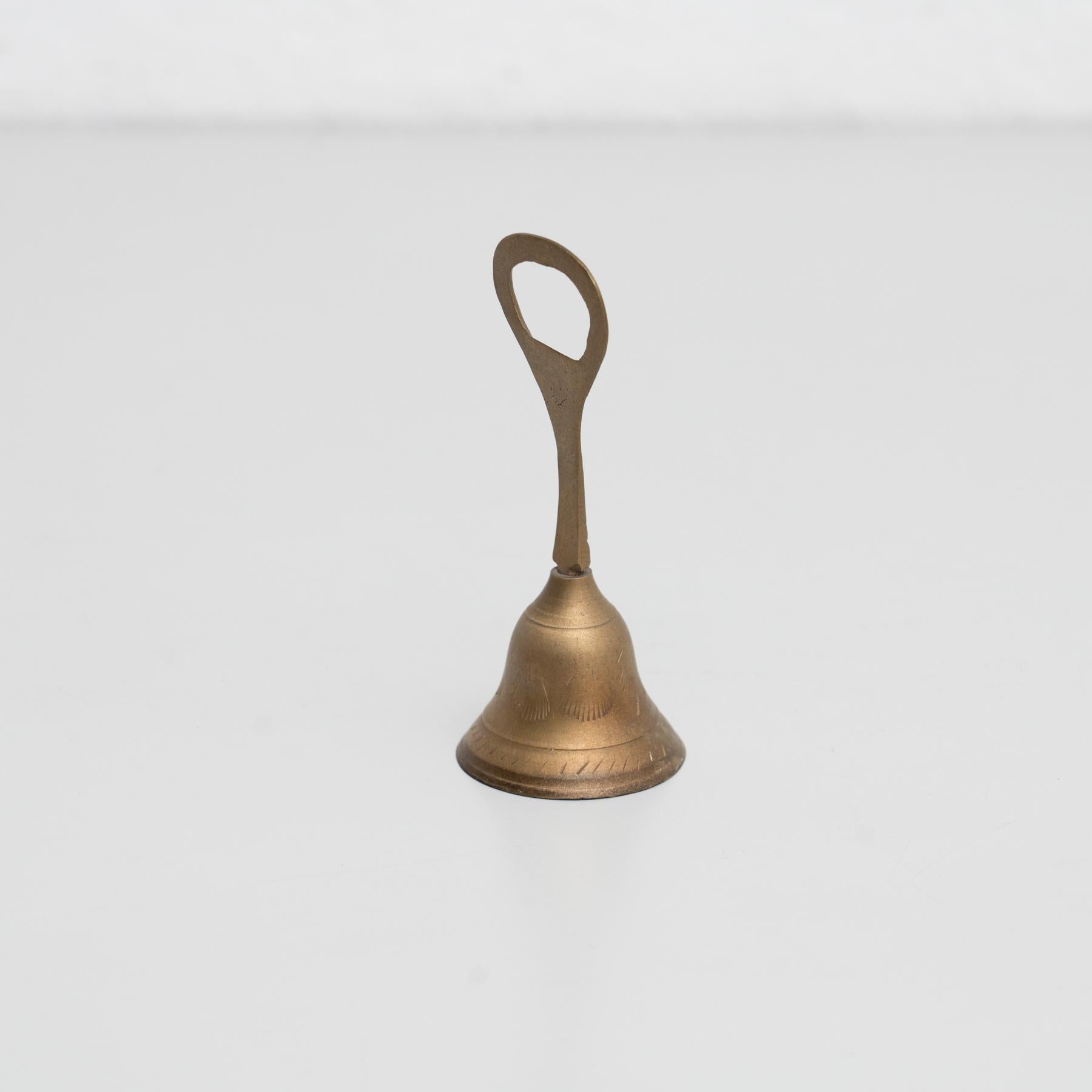 Mid-20th Century Traditional Spanish Rustic Bronze Hand Bell Bottle Opener, circa 1950 For Sale