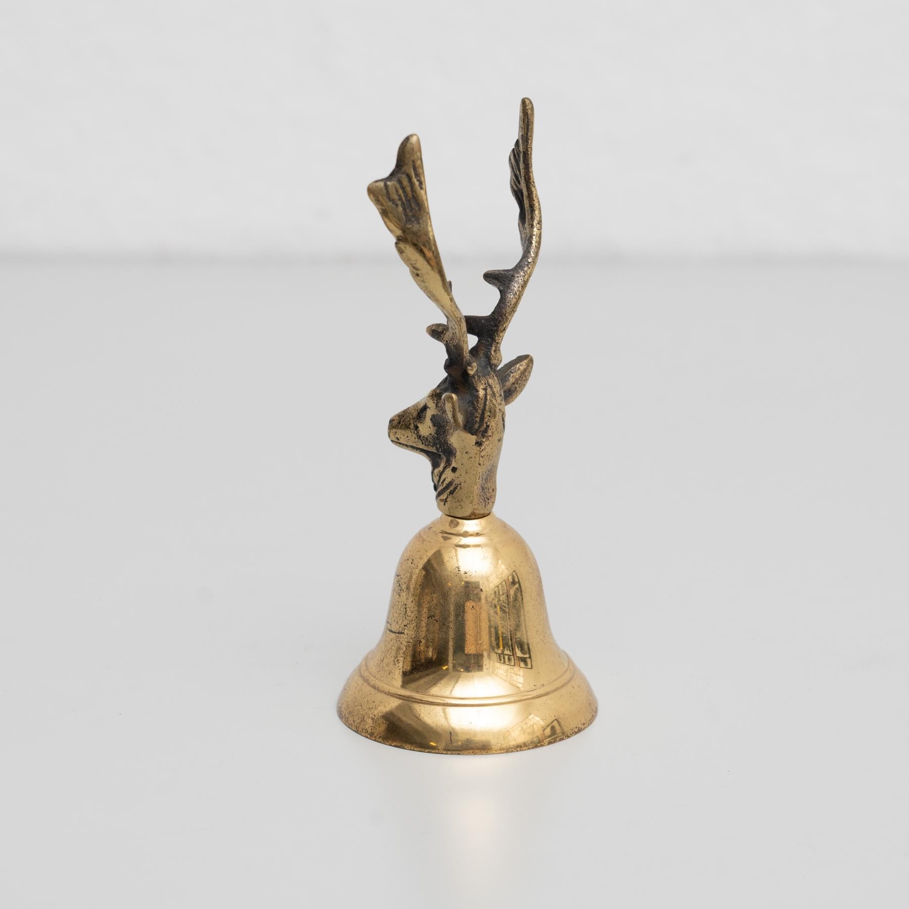 Metal Traditional Spanish Rustic Bronze Hand Bell, circa 1970