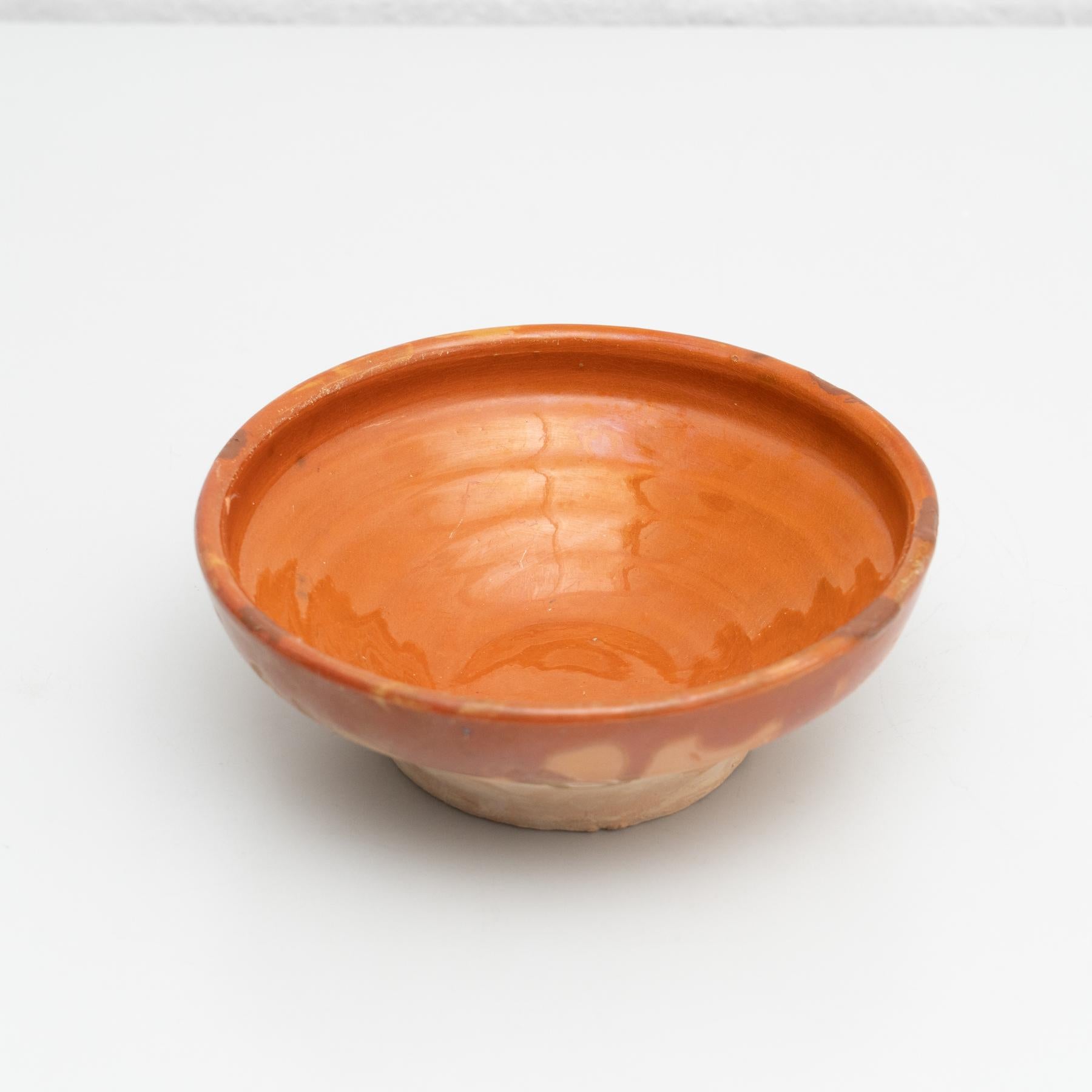 Hand-Painted Traditional Spanish Rustic Ceramic Plate, circa 1940