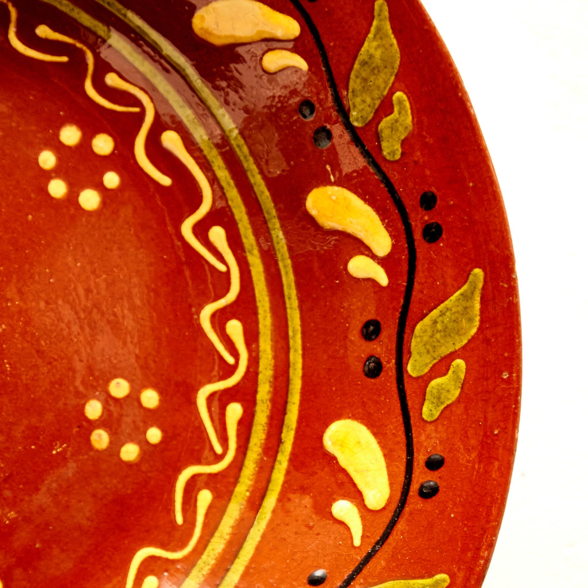 Hand-Painted Traditional Spanish Rustic Decorative Hand Painted Ceramic Plate, circa 1940