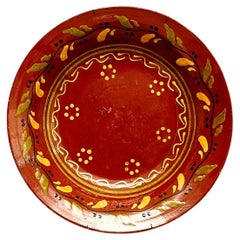 Traditional Spanish Rustic Decorative Hand Painted Ceramic Plate, circa 1940
