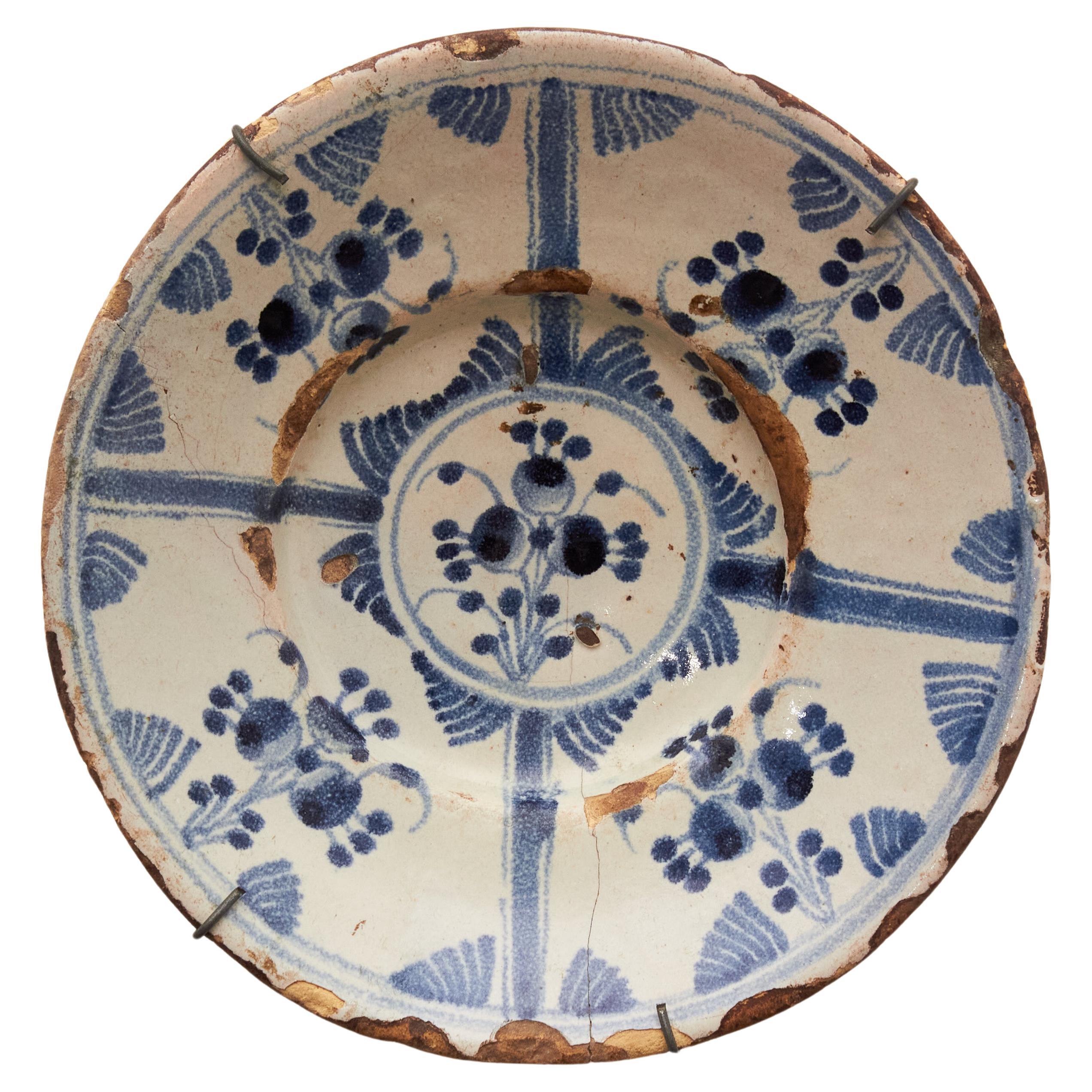 Traditional Spanish Rustic Decorative Hand Painted Ceramic Plate, circa ...