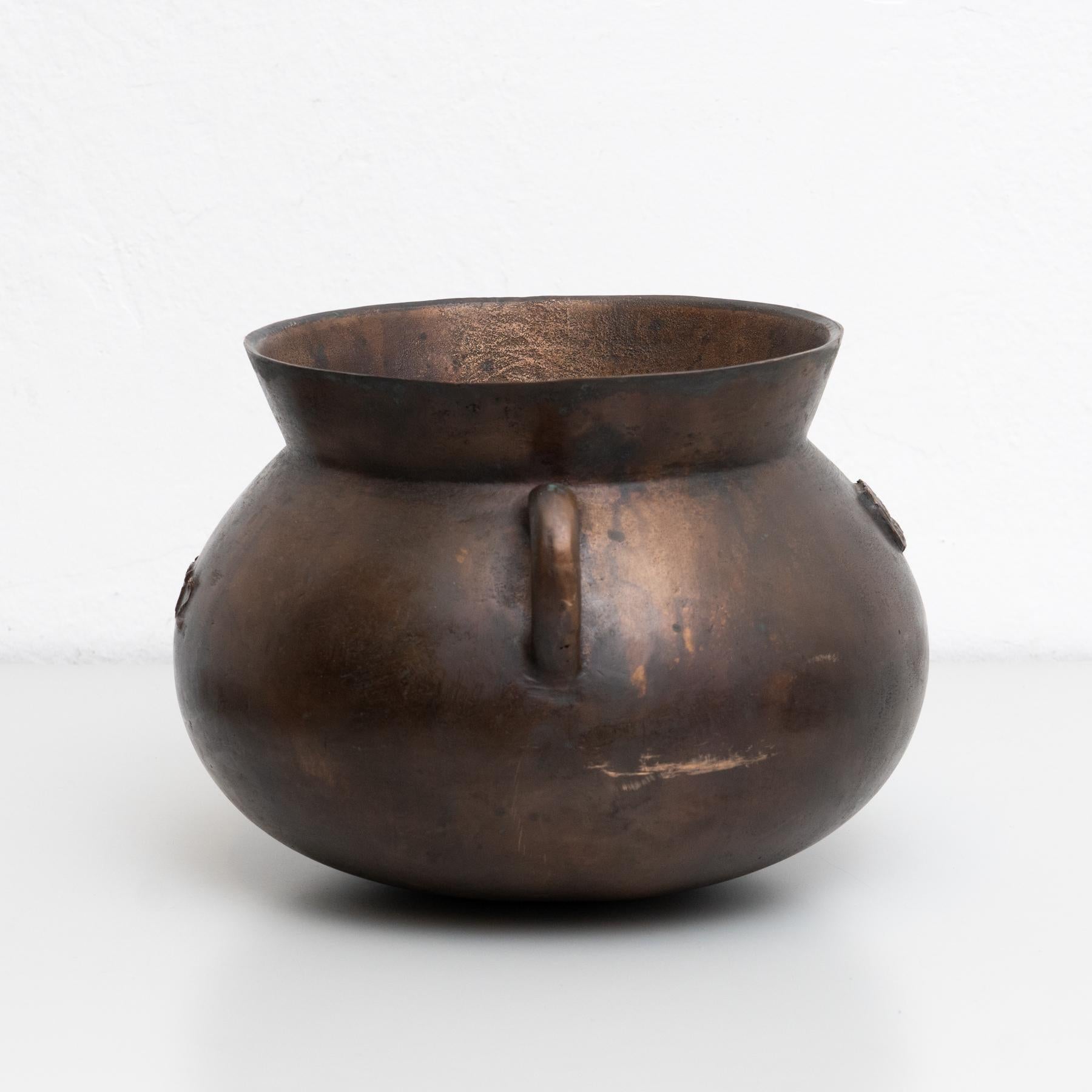 Pot traditionnel espagnol en bronze vintage, circa 1950 en vente 4