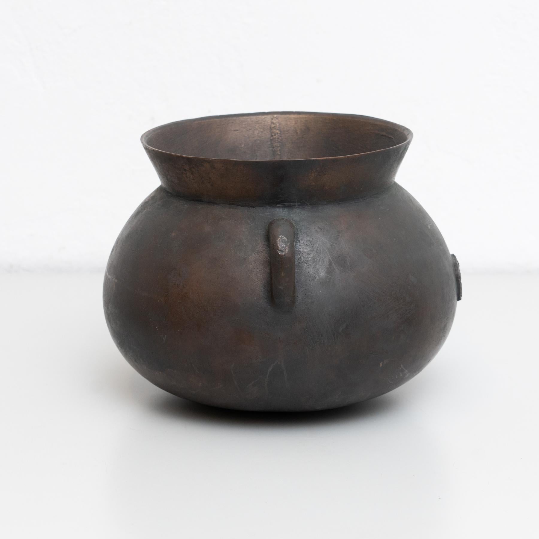 Pot traditionnel espagnol vintage en bronze, vers 1950 en vente 4