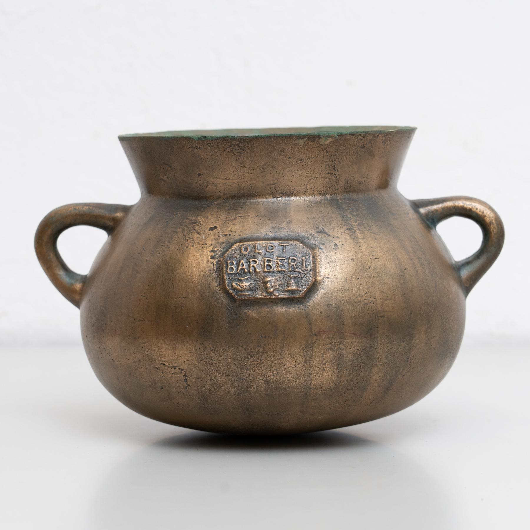 Rustico Vaso tradizionale spagnolo in bronzo vintage, circa 1950 in vendita