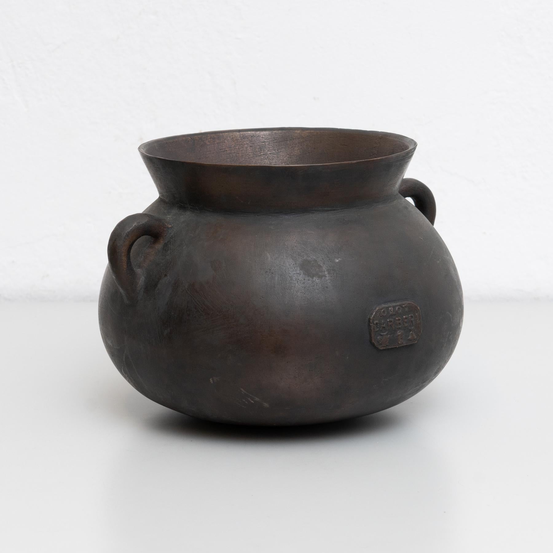 Pot traditionnel espagnol vintage en bronze, vers 1950 en vente 2