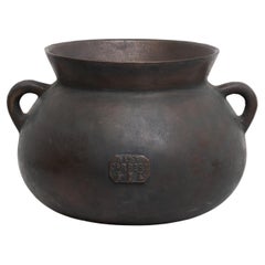 Pot traditionnel espagnol vintage en bronze, vers 1950