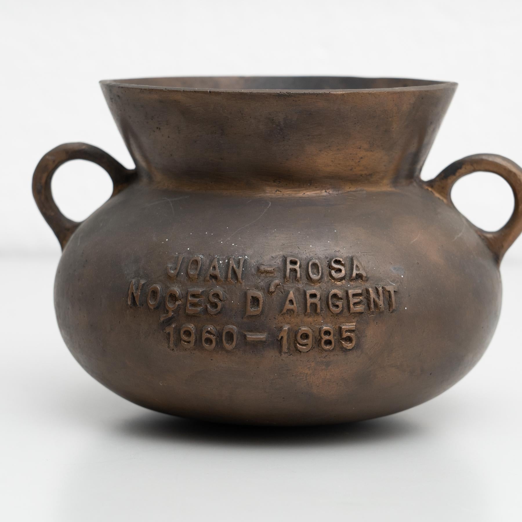 Pot traditionnel espagnol en bronze vintage, circa 1985 en vente 5