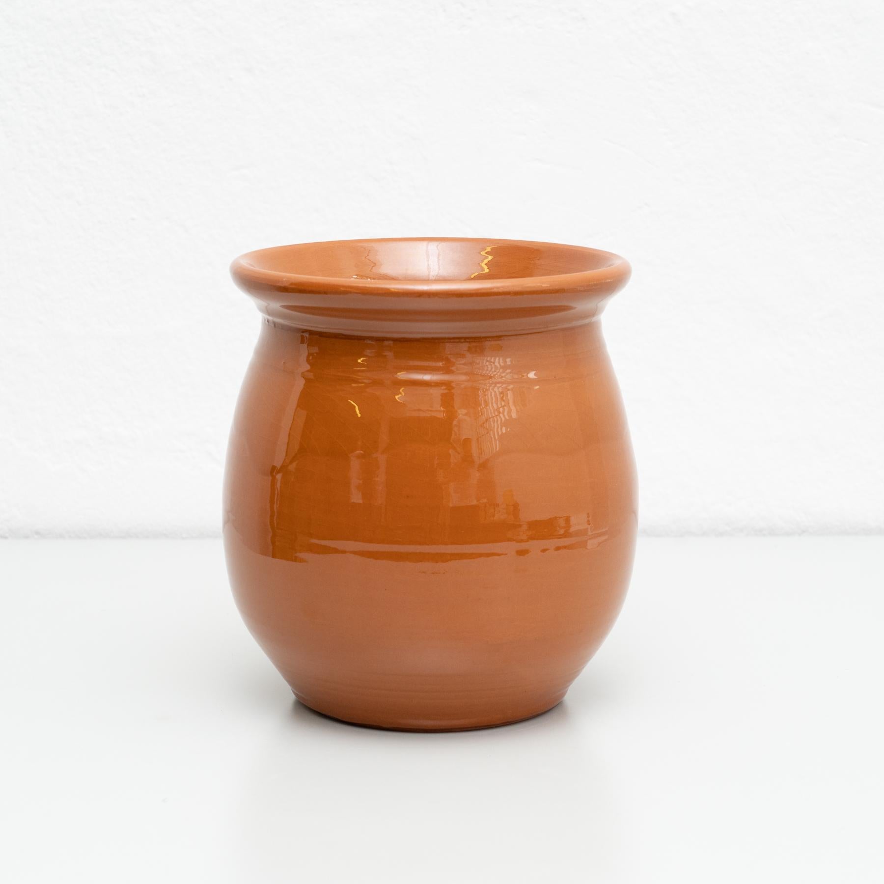 Rustic Traditional Spanish Vintage Ceramic Vase, circa 1950 For Sale