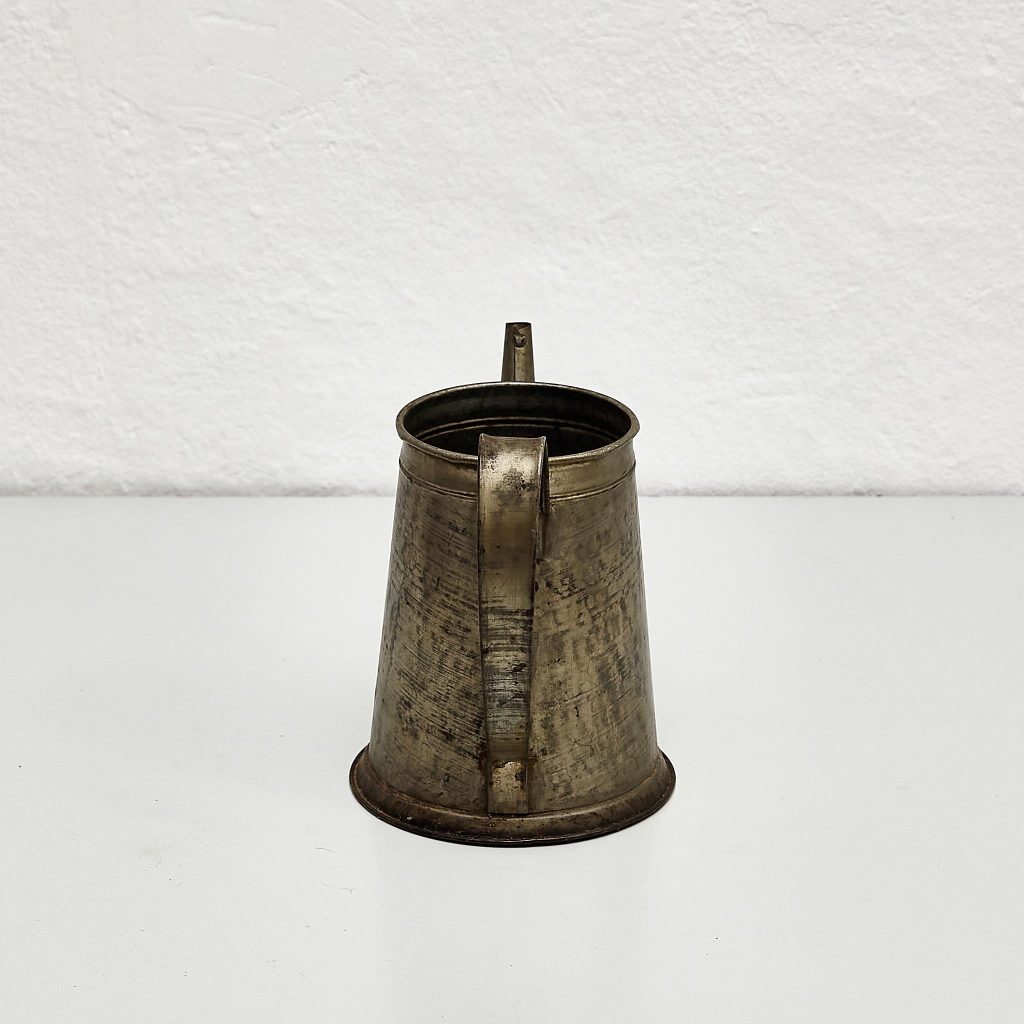 Traditional Spanish Vintage Metal Vase, circa 1950 6