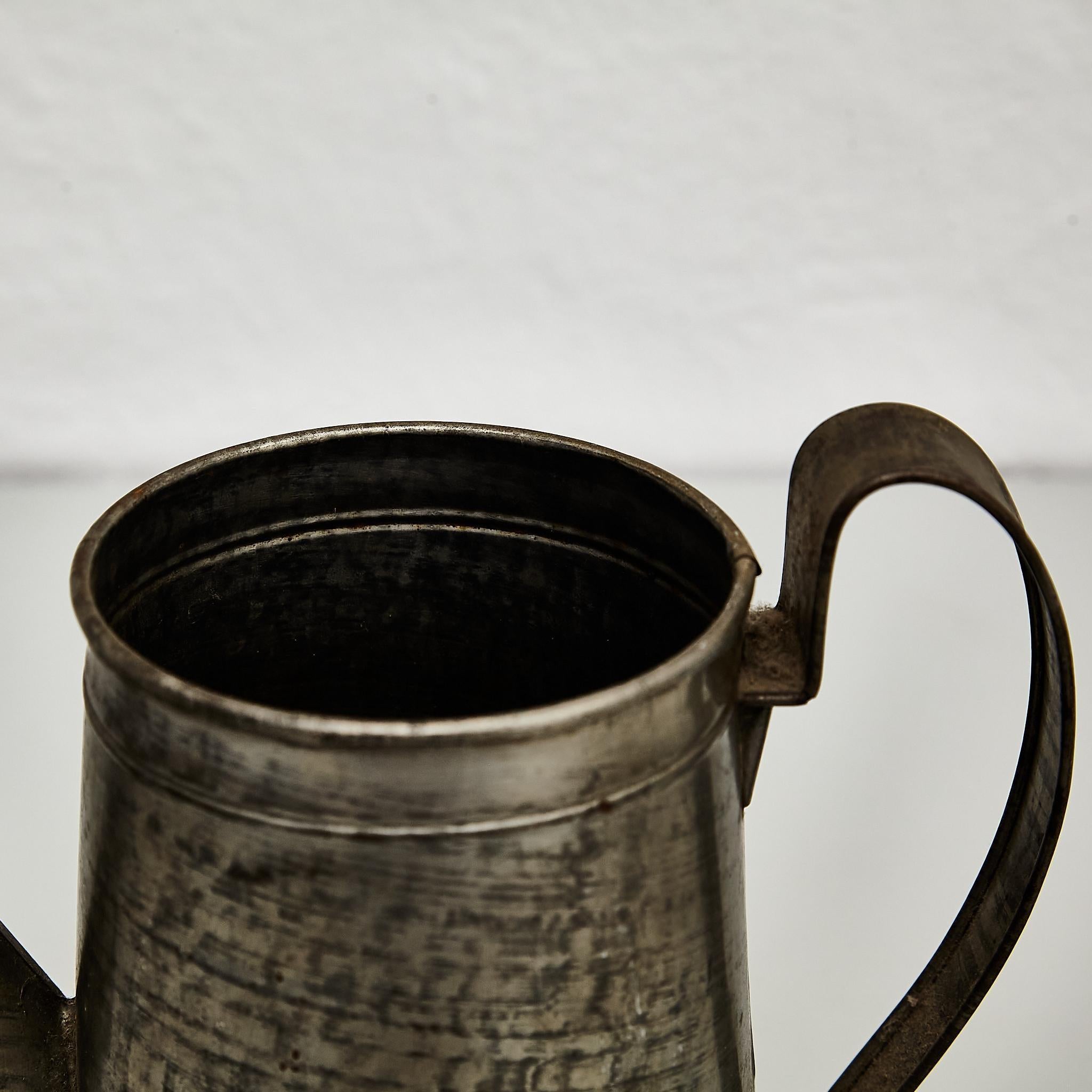 Traditional Spanish Vintage Metal Vase, circa 1950 For Sale 7