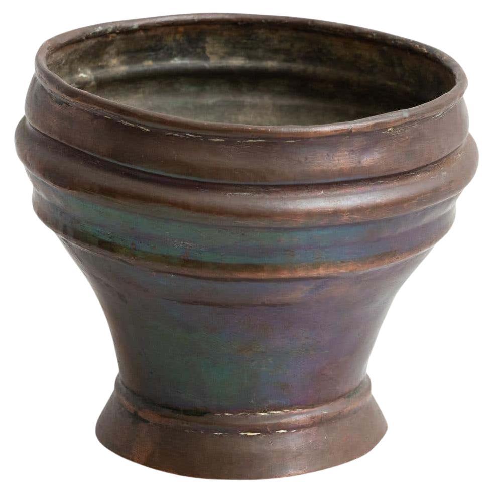 Traditional Spanish Vintage Metal Vase, circa 1950